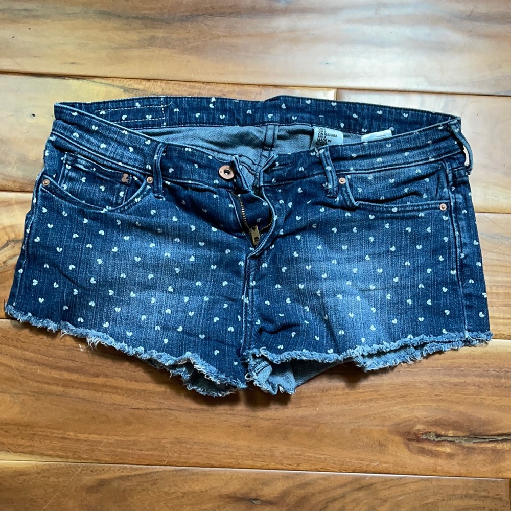 H&M Heart printed denim shorts